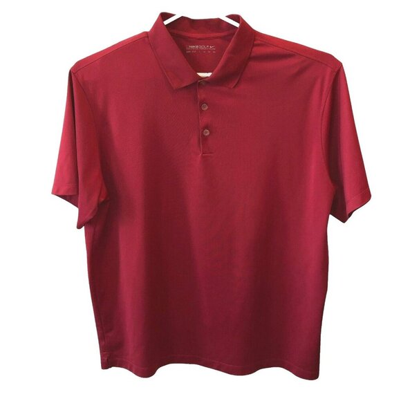 Nike Golf Mens Size XXL Red Dri Fit Short Sleeve Golfing Polo Shirt - Picture 1 of 10